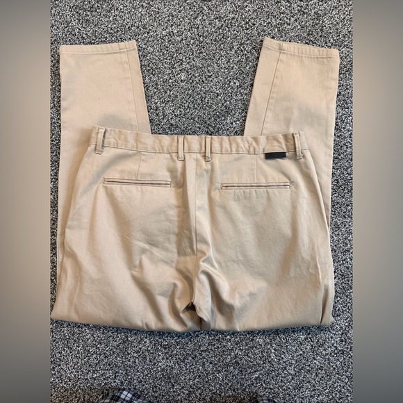 Zara Mens Dress Pants Size 34 Khaki Tapered Leg Business Casual Pockets - Picture 8 of 15